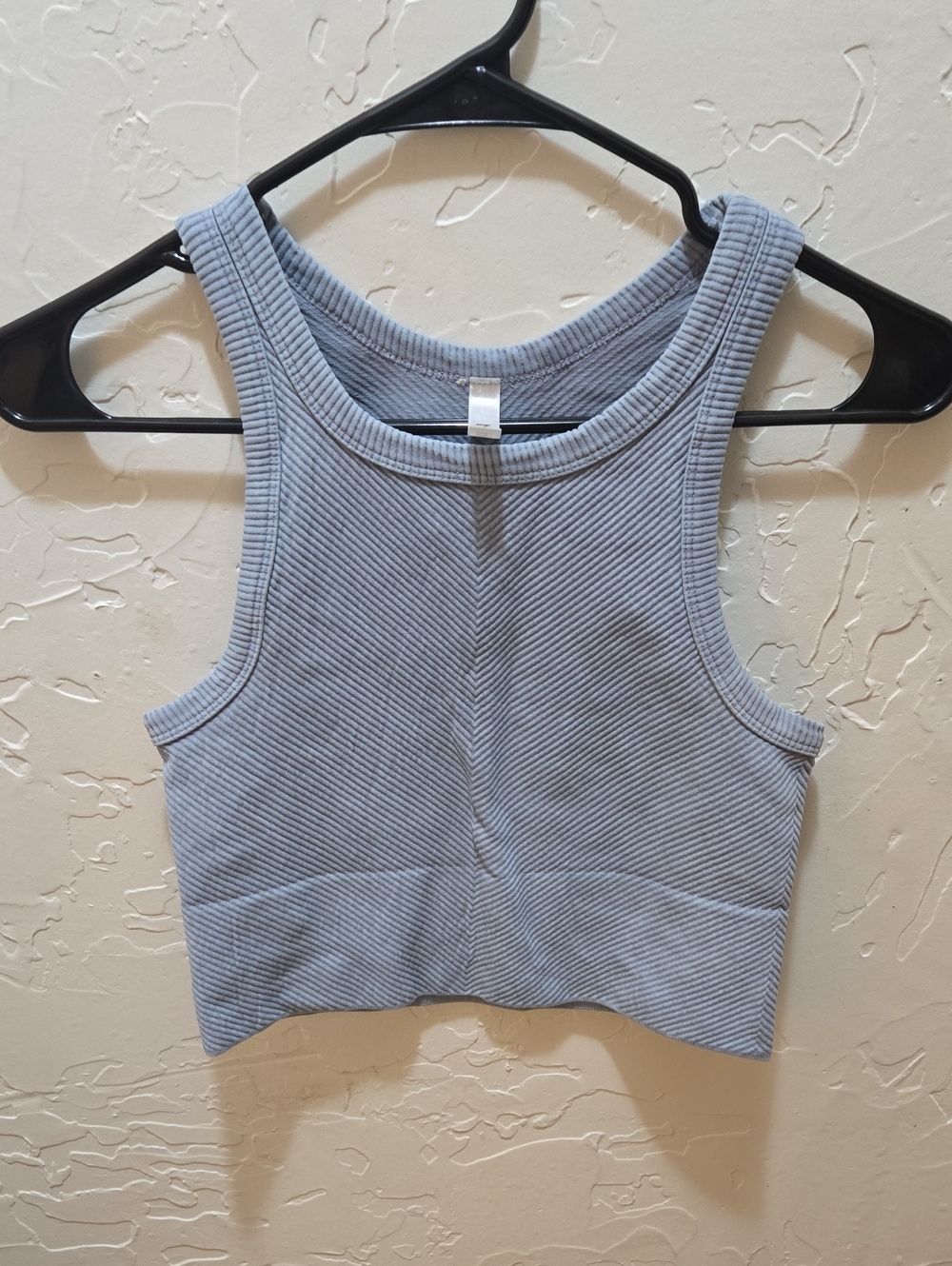 Nikibiki Light Gray Ribbed Racerback Crop Top